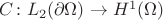 $C\colon L_2(\partial\Omega)\to H^1(\Omega)$