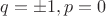 $q=\pm{1},p=0$