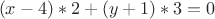 $$
(x-4)*2+(y+1)*3=0
$$