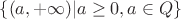 $\{(a,  +\infty) | a \geq 0 , a \in Q \}$