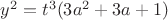 $y^2=t^3(3a^2+3a+1)$