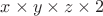 $x\times y\times z\times 2$