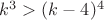 $k^3>(k-4)^4$