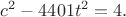 $\displaystyle c^2-4401t^2=4.$