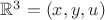 $\mathbb{R}^3=(x,y,u)$ $\mathbb{R}^3=(x,y,u)$
