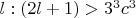 $l : (2l+1)>3^3c^3$