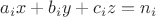 $a_ix+b_iy+c_iz=n_i$