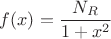$f(x)=\dfrac{N_R}{1+x^2}$