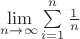$\lim\limits_{n\to\infty}\sum\limits_{i=1}^n\frac1n$