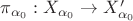 $\pi_{\alpha_0}: X_{\alpha_0} \rightarrow X_{\alpha_0}'$ $\pi_{\alpha_0}: X_{\alpha_0} \rightarrow X_{\alpha_0}'$