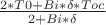 $\frac {\(2*T0+Bi*\delta*Toc} {\(2+Bi*\delta}$