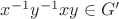 $x^{-1}y^{-1}xy\in G'$