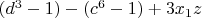 $(d^3-1)-(c^6-1)+3x_1z$