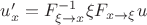 $u'_x=F^{-1}_{\xi\to x}\xi  F_{x\to \xi} u$