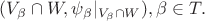 $(V_{\beta}\cap W, \psi_{\beta}|_{V_{\beta}\cap W}), \beta \in T.$