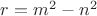 $r=m^2-n^2$