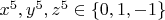 $x^5, y^5,z^5 \in \{ 0,1,-1 \}$