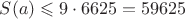 $S(a)\leqslant9\cdot6625=59625$