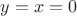 $y=x=0$