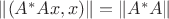 $\|(A^*Ax,x)\|=\|A^*A\|$