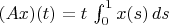 $(Ax)(t)=t\,\int_0^1x(s)\,ds$