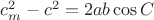 $c^2_m-c^2=2ab\cos C$