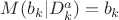 $M(b_{k}|D_{k}^{a})=b_{k}$
