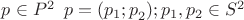 $\[p \in P^2 \,\,\,p = (p_1 ;p_2 ^{} );p_1 ,p_2  \in S^2 \]$