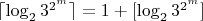 $\lceil\log_23^{2^m}\rceil=1+[\log_23^{2^m}]$
