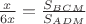$\frac {x}{6x} = \frac {S_{BCM}}{S_{ADM}}$