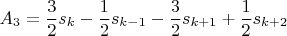 $$A_3=\frac 3 2 s_k-\frac 1 2 s_{k-1}-\frac 3 2 s_{k+1}+\frac 1 2 s_{k+2}$$