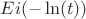 $Ei(-\ln(t))$