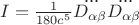 $I=\frac{1}{180c^5}\dddot{D_{\alpha\beta}}\dddot{D_{\alpha\beta}}$