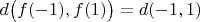 $d\bigl(f(-1),f(1)\bigr)=d(-1,1)$