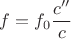 $f=f_0\dfrac{ c'' } { c } $