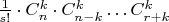 $\frac{1}{s!}\cdot C_n^k\cdot C_{n-k}^k \dots  C_{r+k}^k $