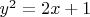 $y^2=2x+1$