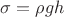 $\sigma = \rho gh$