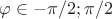 $\varphi \in -\pi/2 ; \pi/2$