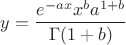 $$y=\frac{e^{-ax}x^b  a^{1+b}}{\Gamma(1+b)}$$