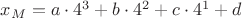 $x_M=a\cdot 4^3+b\cdot 4^2+c\cdot 4^1+d$