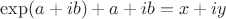 $\exp(a+i b)+a+i b=x+i y$
