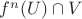 $f^n(U)\cap V$