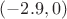 $(-2.9,0)$