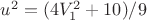 $u^2=(4V_{1}^2+10)/9$