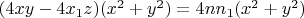 $(4xy-4x_1z)(x^2+y^2)=4nn_1(x^2+y^2)$