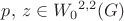 $\[p,\,z \in {W_0}^{2,2}(G)\]$