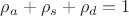 $\rho_a + \rho_s + \rho_d = 1$