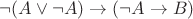 $\neg (A \vee \neg A) \to (\neg A \to B)$