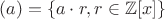 $(a) = \{ a \cdot r, r \in \mathbb{Z}[x]\}$